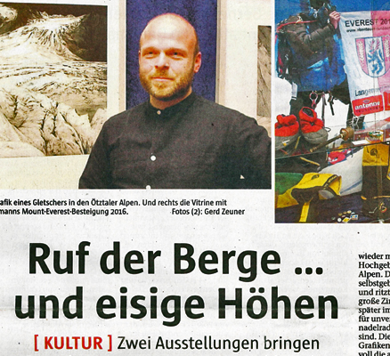 Zeitungsartikel "Ruf der Berge ... und eisige Höhen", OTZ 12.06.2019