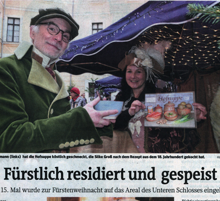 Zeitungsartikel "Fürstlich residiert und gespeist ", OTZ 16.12.2019
