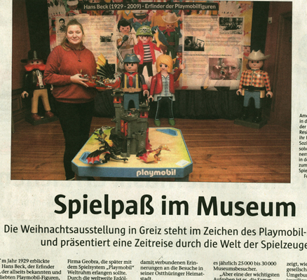 Zeitungsartikel "Spielspaß im Museum", Allgemeiner Anzeiger 18.12.2019